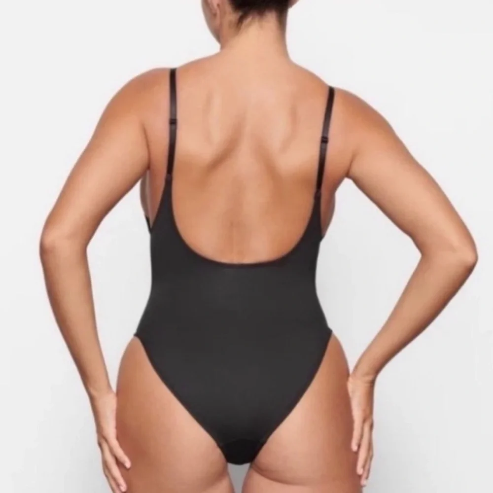 Skims Recycled Swim Scoop Neck OnePiece Gunmetal SW-SNO-0044 Adjustable NEW S
